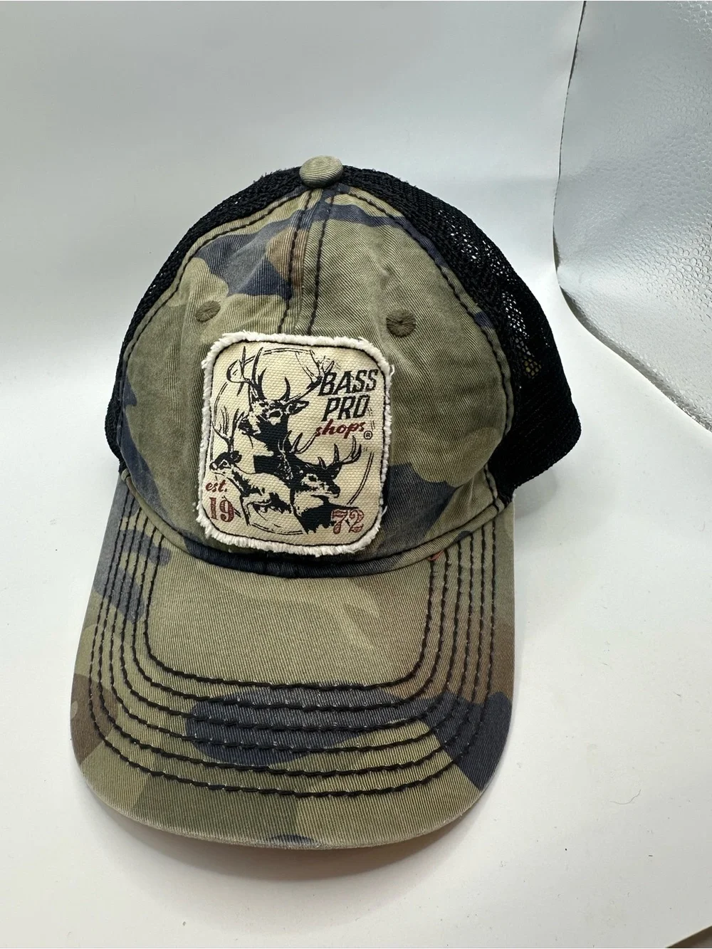 Bass Pro Shops Youth Camo Mesh Trucker Hat Deer Patch Snapback